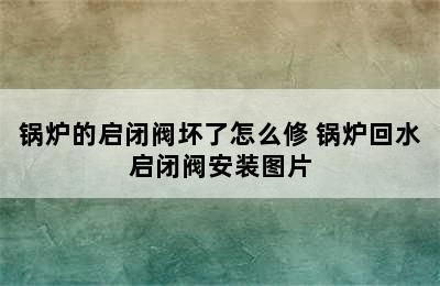 锅炉的启闭阀坏了怎么修 锅炉回水启闭阀安装图片